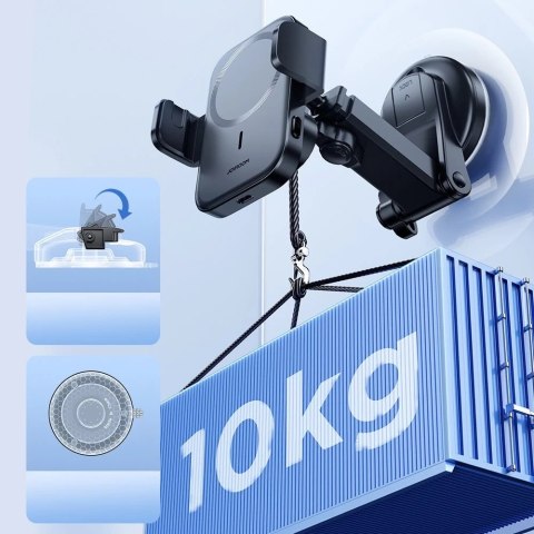 Joyroom samochodowy uchwyt magnetyczny bezprzewodowa indukcyjna ładowarka Qi 15W (kompatybilna z MagSafe do iPhone) na deskę roz