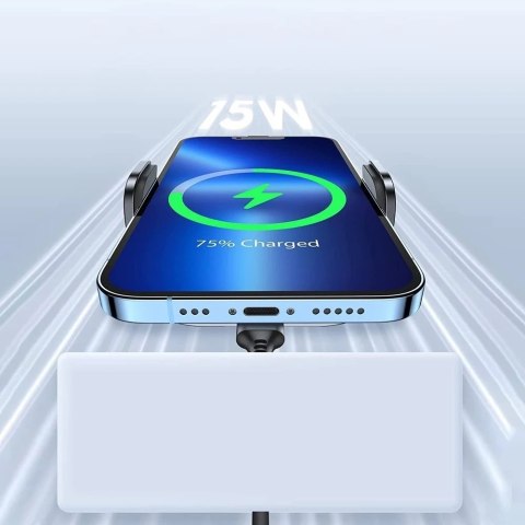 Joyroom samochodowy uchwyt magnetyczny bezprzewodowa indukcyjna ładowarka Qi 15W (kompatybilna z MagSafe do iPhone) na deskę roz