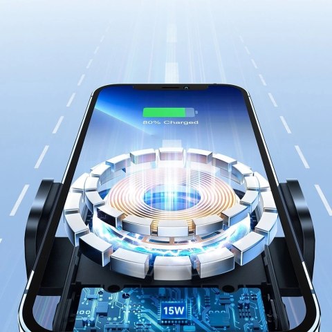 Joyroom samochodowy uchwyt magnetyczny bezprzewodowa indukcyjna ładowarka Qi 15W (kompatybilna z MagSafe do iPhone) na deskę roz