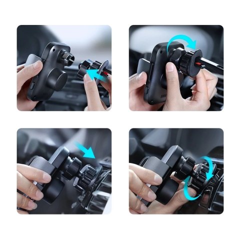 Joyroom samochodowy uchwyt magnetyczny bezprzewodowa indukcyjna ładowarka Qi 15W (kompatybilna z MagSafe do iPhone) na kratkę na