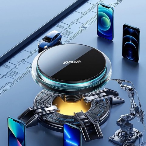 Joyroom samochodowy uchwyt magnetyczny bezprzewodowa indukcyjna ładowarka Qi 15W (kompatybilna z MagSafe do iPhone) na kratkę na