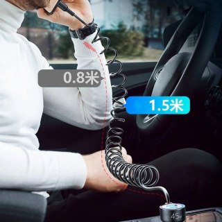 Joyroom szybka ładowarka samochodowa 3 w 1 z kablem Lightning 1,5m 45W czarny (JR-CL08)