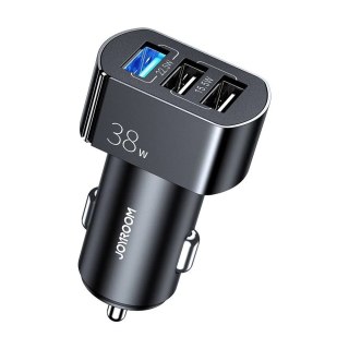 Joyroom szybka ładowarka samochodowa Quick Charge 3.0 (QC3.0) 4,5A 38W 3x USB czarna (C-A19 black)