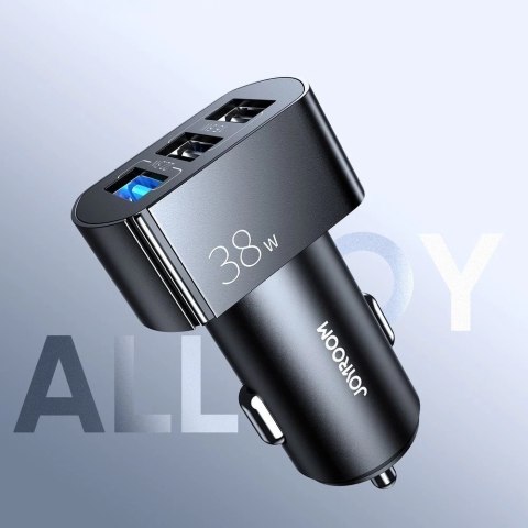 Joyroom szybka ładowarka samochodowa Quick Charge 3.0 (QC3.0) 4,5A 38W 3x USB czarna (C-A19 black)