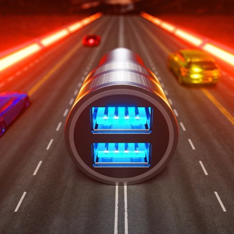 WK Design Captain Series szybka ładowarka samochodowa 2x USB 12W szary (WP-C32)