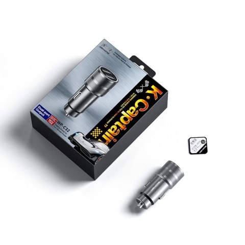 WK Design Captain Series szybka ładowarka samochodowa 2x USB 12W szary (WP-C32)