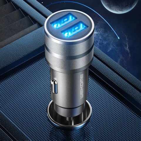 WK Design Captain Series szybka ładowarka samochodowa 2x USB 12W szary (WP-C32)