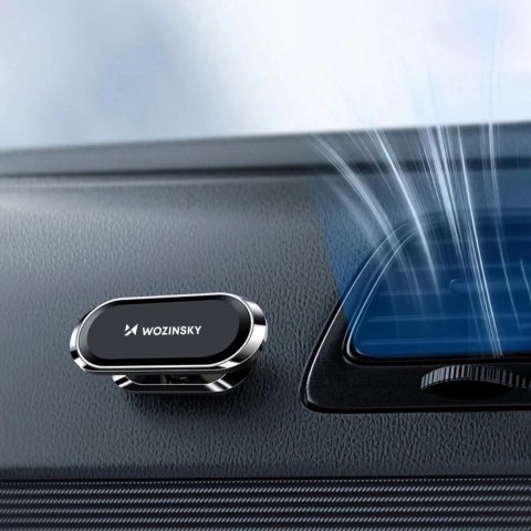 Wozinsky samoprzylepny magnetyczny uchwyt samochodowy 360 na deskę rozdzielczą srebrny (WMH-06)