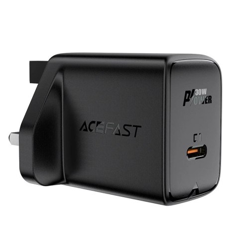 Acefast ładowarka sieciowa GaN (wtyczka UK) USB Typ C 30W, Power Delivery, PPS, Q3 3.0, AFC, FCP czarny (A24 UK black)