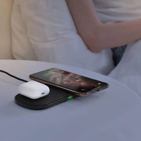 Choetech 2w1 ładowarka bezprzewodowa Qi do telefonu / słuchawek Airpods 2 z 5 cewkami ładującymi + kabel USB Typ C 1m + ładowark