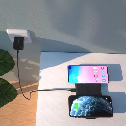 Choetech 2w1 ładowarka bezprzewodowa Qi do telefonu / słuchawek Airpods 2 z 5 cewkami ładującymi + kabel USB Typ C 1m + ładowark