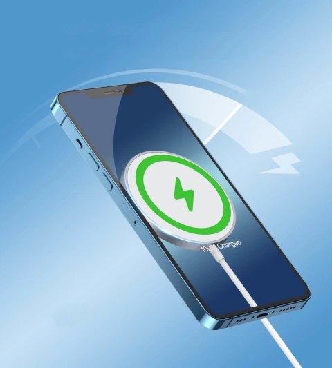 Choetech bezprzewodowa ładowarka MagSafe Qi 15W z aluminiowym stojakiem srebrny + ładowarka sieciowa PD 20W (H047 + Q5004))