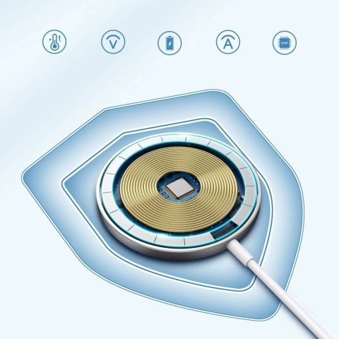 Choetech bezprzewodowa ładowarka MagSafe Qi 15W z aluminiowym stojakiem srebrny + ładowarka sieciowa PD 20W (H047 + Q5004))