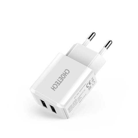 Choetech dwuportowa ładowarka sieciowa 2 x USB-A 10W 2A biały (C0030)