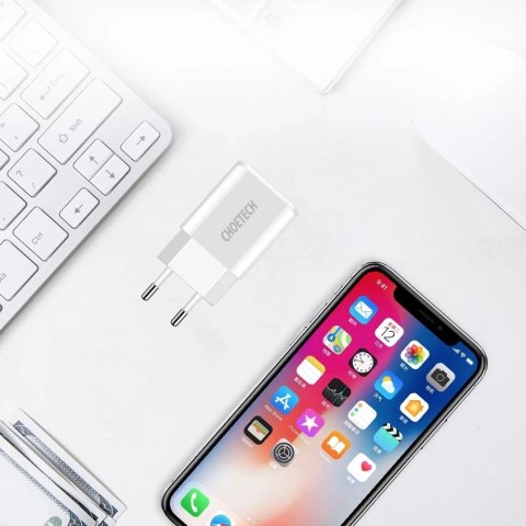 Choetech dwuportowa ładowarka sieciowa 2 x USB-A 10W 2A biały (C0030)