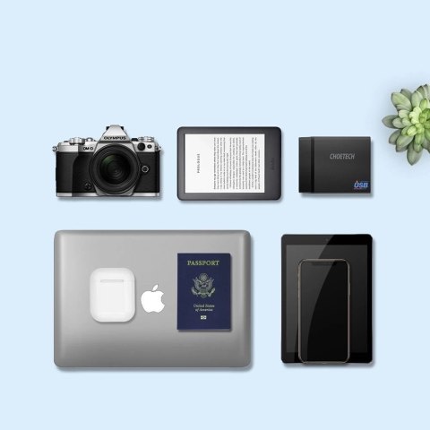 Choetech ładowarka sieciowa 3x USB / 1x USB Typ C 60W Power Delivery czarny (PD72-1C3U)