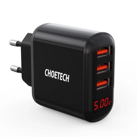 Choetech ładowarka sieciowa 3x USB 3,4A czarny (Q5009-EU)