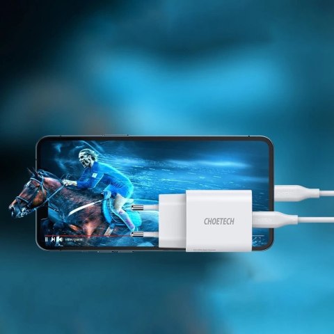Choetech ładowarka sieciowa USB Typ C 20W Power Delivery 3A + kabel MFI USB Typ C - Lightning 1,2m biały (Q5004-V2-EU-CLWH)