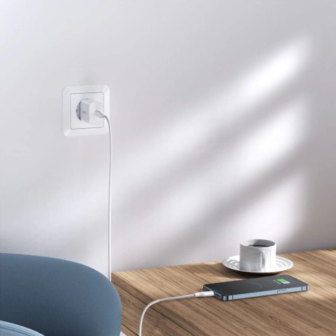 Choetech ładowarka sieciowa USB Typ C 20W Power Delivery 3A + kabel MFI USB Typ C - Lightning 1,2m biały (Q5004-V2-EU-CLWH)