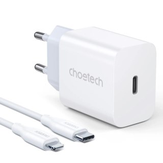 Choetech ładowarka sieciowa USB Typ C 20W Power Delivery + kabel USB Typ C - Lightning 1,2m biały (PD5005)