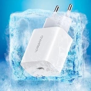 Choetech ładowarka sieciowa zasilacz EU do szybkiego ładowania USB Typ C Power Delivery 20W 3A biały (PD5005-EU)