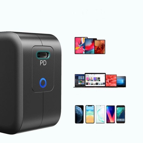 Choetech szybka ładowarka sieciowa GaN USB Typ C 61W 3A Power Delivery czarny (Q6006)