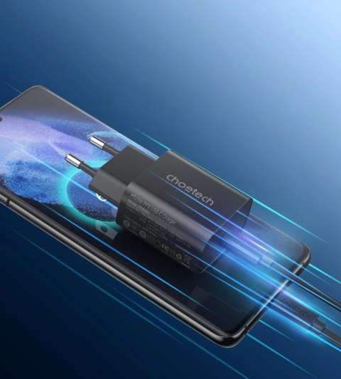 Choetech szybka ładowarka sieciowa USB Typ C 25W PPS PD czarny (PD6003)