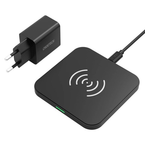 Choetech zestaw ładowarka bezprzewodowa Qi 10W do telefonu słuchawek (T511-S) + ładowarka sieciowa QC3.0 18W 3A (Q5003) + kabel 
