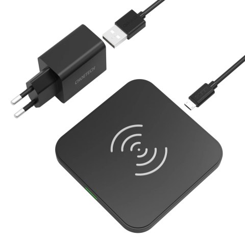 Choetech zestaw ładowarka bezprzewodowa Qi 10W do telefonu słuchawek (T511-S) + ładowarka sieciowa QC3.0 18W 3A (Q5003) + kabel 