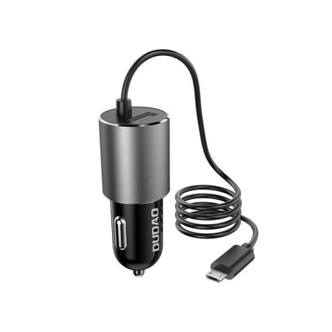 Dudao ładowarka samochodowa USB z wbudowanym kablem micro USB 3,4 A czarny (R5Pro M)