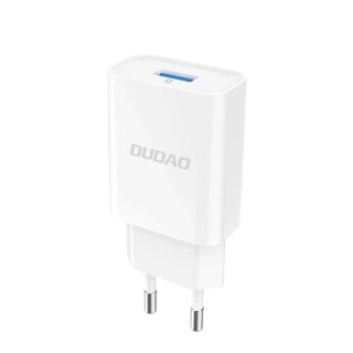 Dudao ładowarka sieciowa EU USB 5V/2.4A QC3.0 Quick Charge 3.0 biały (A3EU white)