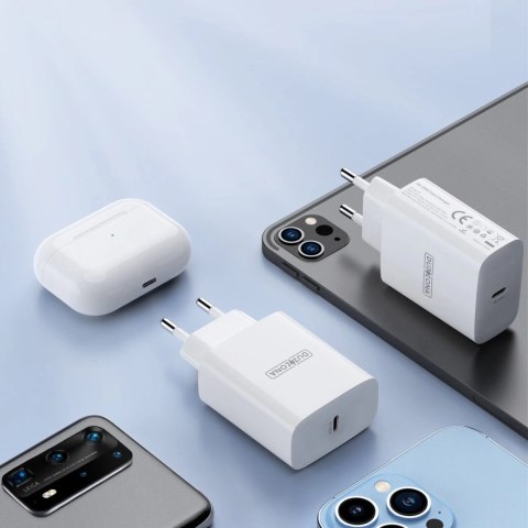 Duzzona ładowarka sieciowa 20W PD QC3.0 USB Typ C biała (T3)
