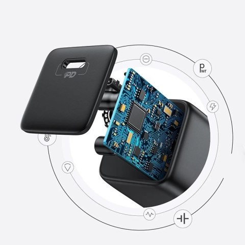 Joyroom mała szybka ładowarka USB Typ C PD 25W wtyczka UK czarny (L-P251)