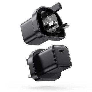 Joyroom szybka ładowarka sieciowa USB Typ C 20W UK Power Delivery Quick Charge 3.0 AFC czarna (L-P202)