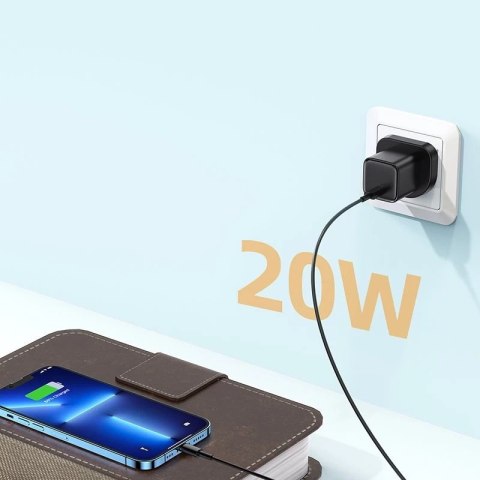 Joyroom szybka ładowarka sieciowa USB Typ C 20W UK Power Delivery Quick Charge 3.0 AFC czarna (L-P202)