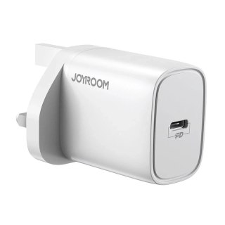 Joyroom szybka ładowarka sieciowa USB Typ C PD 20W wtyczka UK biały (L-P201)