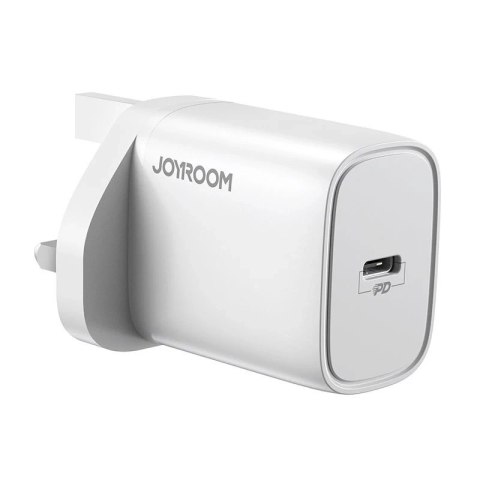Joyroom szybka ładowarka sieciowa USB Typ C PD 20W wtyczka UK biały (L-P201)