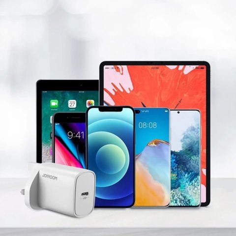 Joyroom szybka ładowarka sieciowa USB Typ C PD 20W wtyczka UK biały (L-P201)