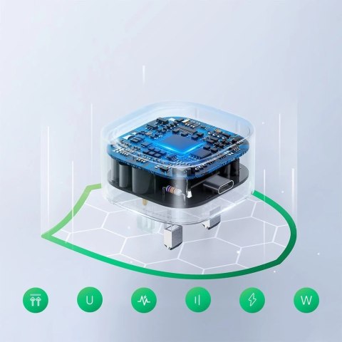 Mała szybka ładowarka USB Typ C PD 20W wtyczka UK biała (L-P210)