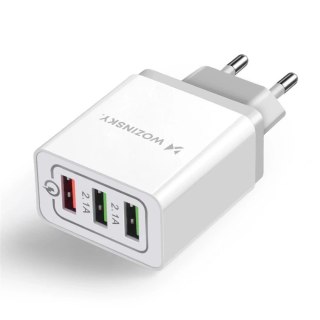 Wozinsky szybka ładowarka sieciowa Quick Charge QC 3.0 3x USB 30W biały (WWC-01)