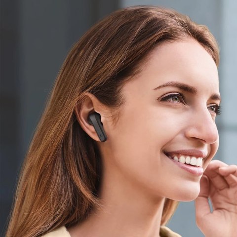 Acefast dokanałowe słuchawki bezprzewodowe TWS Bluetooth 5.2 Hybrid ANC (aktywna redukcja szumów) wodoodporne IPX6 czarny (T2 bl