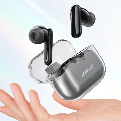 Acefast dokanałowe słuchawki bezprzewodowe TWS Bluetooth 5.2, cVc 8.0, aptX, wodoodporne IPX4 czarny (T3 black)