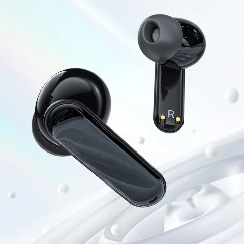 Acefast dokanałowe słuchawki bezprzewodowe TWS Bluetooth 5.2, cVc 8.0, aptX, wodoodporne IPX4 czarny (T3 black)