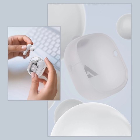 Acefast dokanałowe słuchawki bezprzewodowe TWS Bluetooth szary (T6 modern grey)