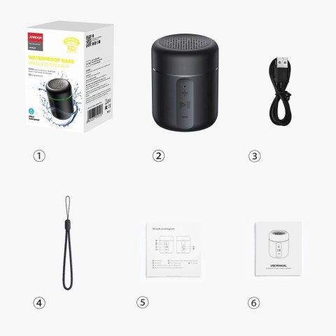 Joyroom 5W przenośny bezprzewodowy głośnik Bluetooth czarny (JR-ML02)