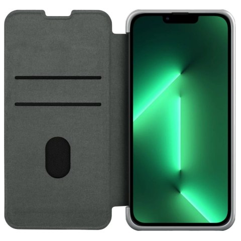 Nillkin Qin Cloth Pro Case etui do iPhone 13 Pro Max osłona na aparat kabura pokrowiec obudowa z klapką szary