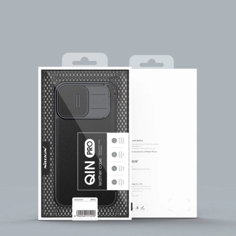 Nillkin Qin Cloth Pro Case etui do iPhone 13 Pro osłona na aparat kabura pokrowiec obudowa z klapką szary