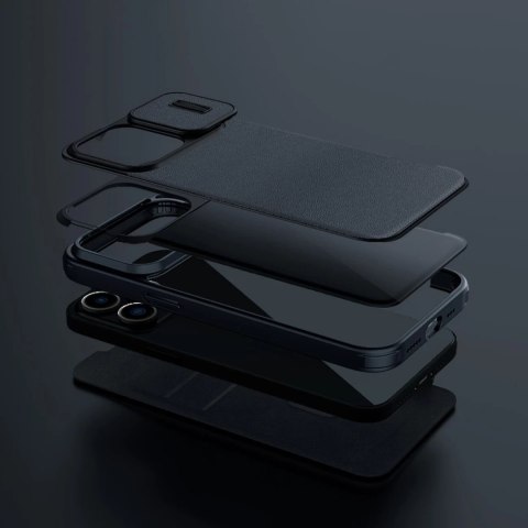 Nillkin Qin Cloth Pro Case etui do iPhone 13 Pro osłona na aparat kabura pokrowiec obudowa z klapką szary