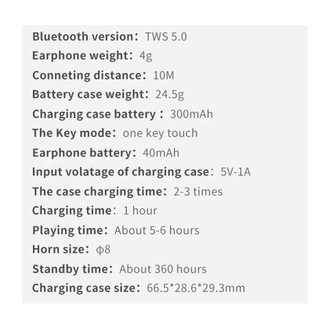 Proda Azeada BeiLe bezprzewodowe słuchawki Bluetooth TWS biały (PD-BT103 white)