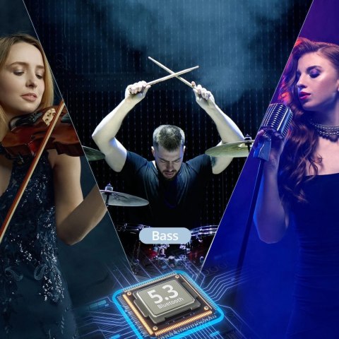 Tronsmart Onyx Pure Hybrid Dual Driver słuchawki bezprzewodowe TWS bluetooth 5.3 czarny